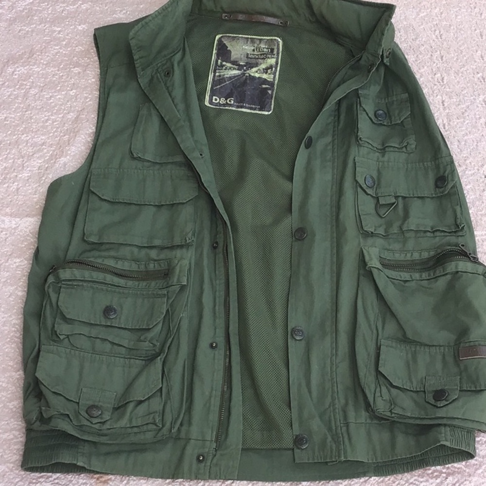 D&G Men's Olive Green Tactical Vest